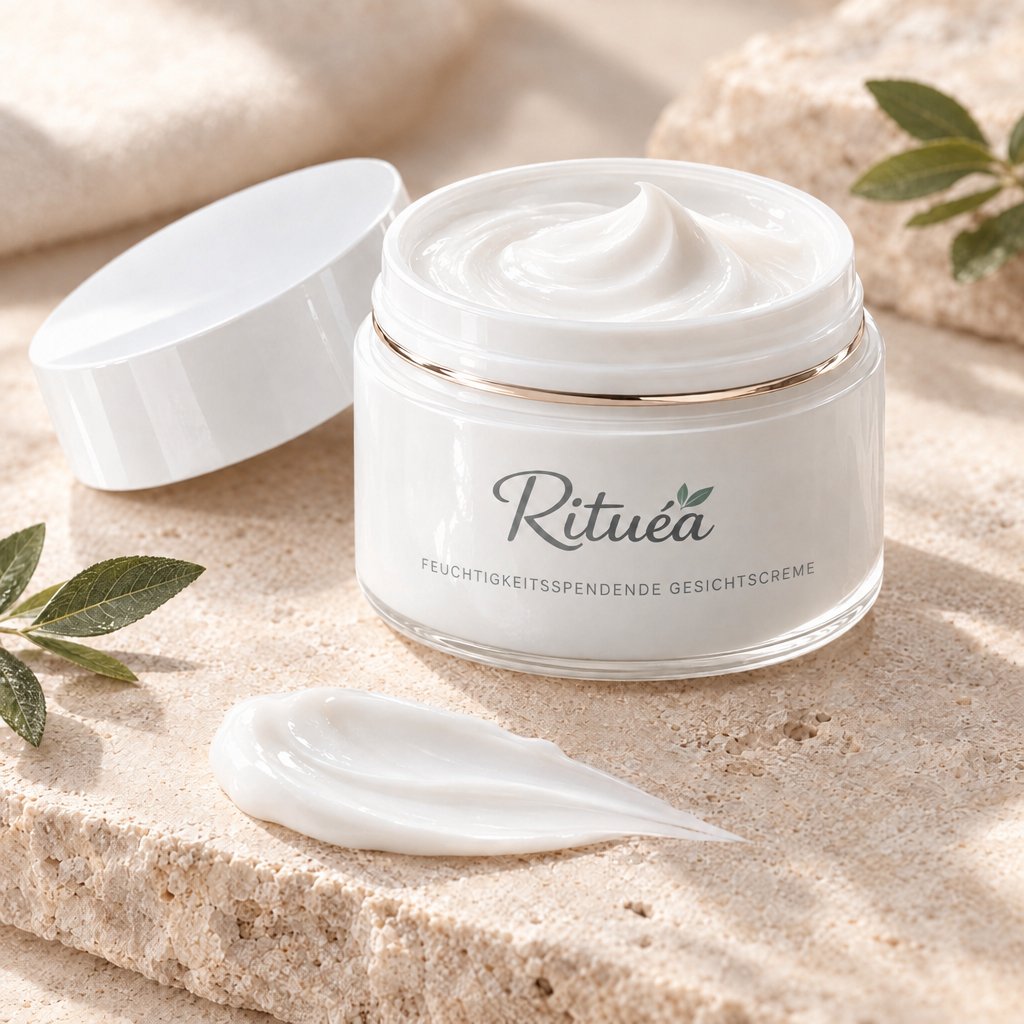 Geöffneter Tiegel Rituéa Creme mit cremiger Textur